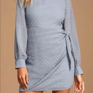 Lulus long sleeve textured cocktail dress.
